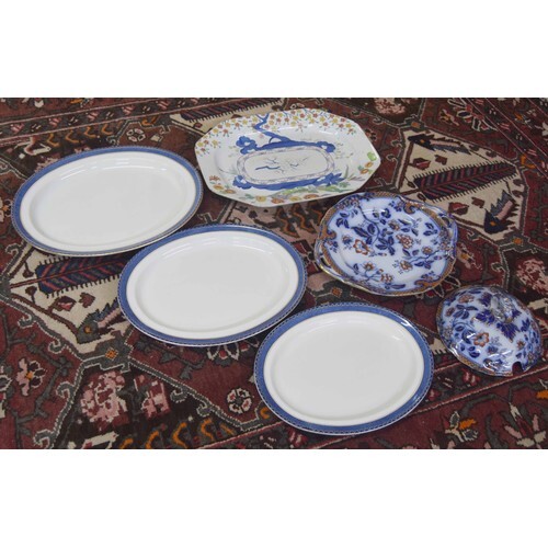 Set of three graduated Booths Silicon China meat plates, eac...