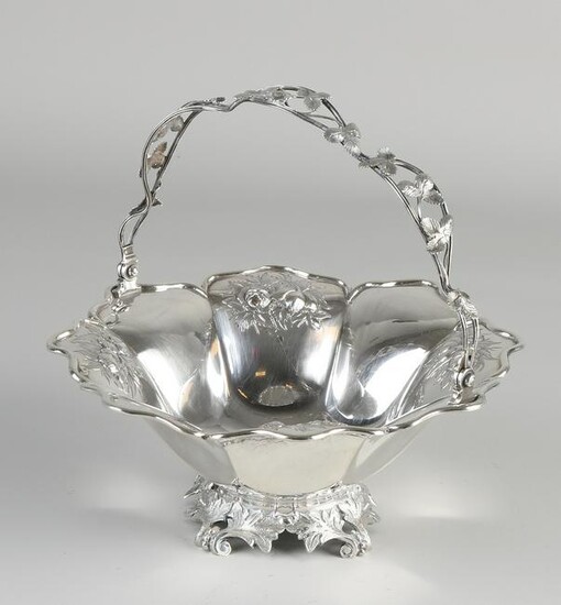 Silver bonbon basket, 934/000, octagonal model with