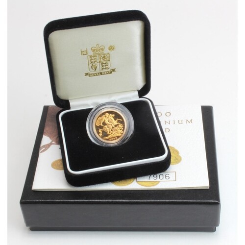 Sovereign 2000 Proof FDC boxed as issued