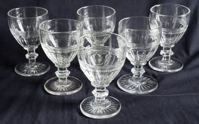 St. Louis - 6 water glasses 1840 - 12.8cm - Crystal