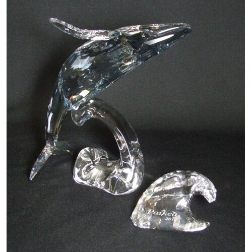 Swarovski Crystal Paikea Whale 2012 with crystal wave, in bo...