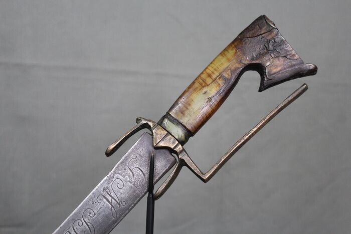 Sword - Horn, Steel - nimcha - Algeria - late 18th early 19th century