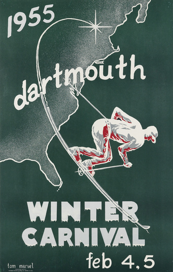 TOM MARVEL (DATES UNKNOWN) DARTMOUTH WINTER CARNIVAL. 1955. 34 1/2x22 1/4 inches, 87...