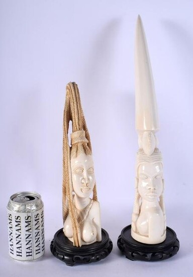 TWO EARLY 20TH CENTURY AFRICAN YORUBA STYLE CARVED