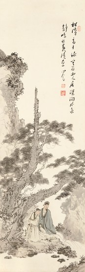 TWO SCHOLARS UNDER THE PINE TREES, Pu Ru