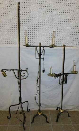Three Wrought Iron Floor Lamps