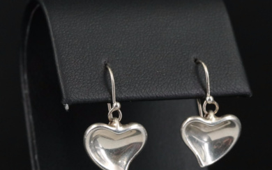 Tiffany & Co. Sterling Full Heart Pierces Drop Earrings
