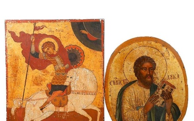 Two Icon Panels, Saint Luke and Saint George.