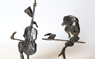 UNKNOWN ARTIST. Two metal sculptures, 20th century.