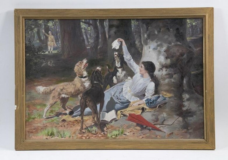 UNSIGNED 19TH C. HUMOROUS PAINTING