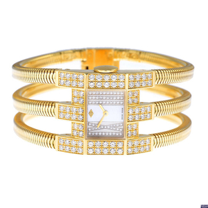 VAN CLEEF & ARPELS - a lady's 18ct gold diamond cocktail watch.