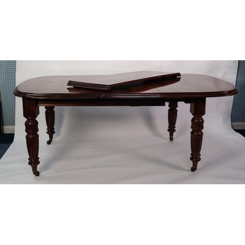 VICTORIAN MAHOGANY WIND-OUT EXTENDING DINING TABLE WITH TWO ...