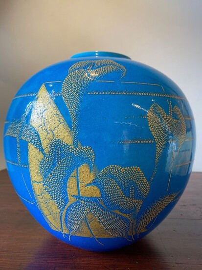 Vase - Ceramic - Amazing blue glazed Japanese vase by Sumita Masami - Japan - Heisei period (1989-present)
