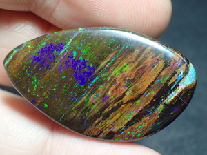 Very Rare Polished Stoned Wood Boulder Opal Pendant 39,70ct - 36.4×21.57×6.28 mm - 7.94 g