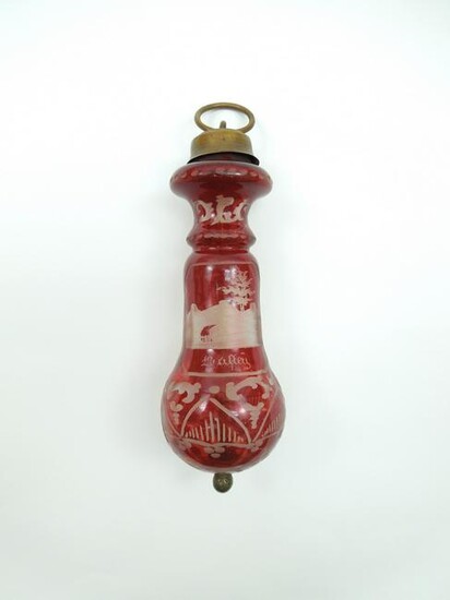 Victorian Etched Glass Bell Pull.