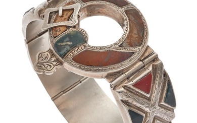 Victorian Scottish Agate, Sterling Silver Bracelet