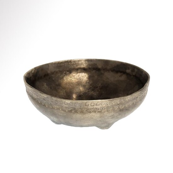 Viking Silver Bowl with Punch Decoration