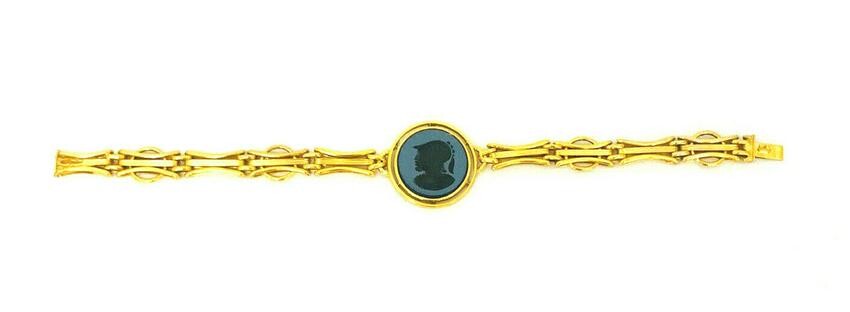 Vintage Cameo 12k Yellow Gold Bracelet
