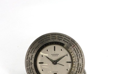 Vintage Hermes World Time 8 Day Travel Alarm Clock