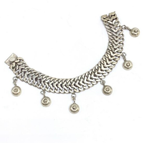 Vintage Sterling Silver Mexican Charm Bracelet