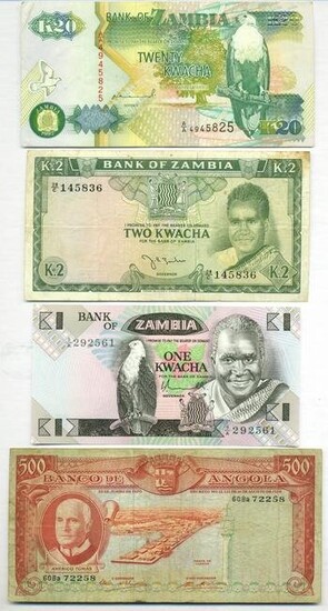 Vintage Zambian and Angolan Banknotes (4)