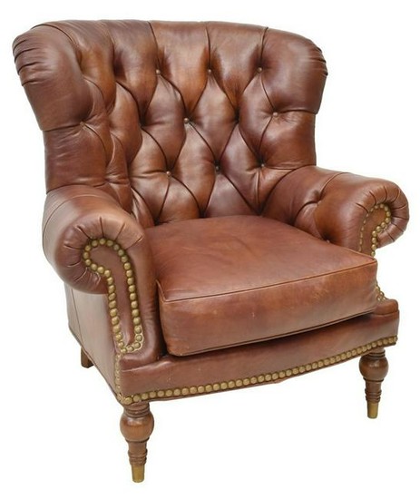 WHITTEMORE-SHERRILL TUFTED LEATHER ARMCHAIR