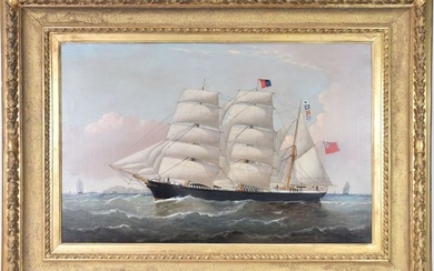 WILLIAM HOWARD YORKE (Canada/United Kingdom, 1847-1921) dated 1884, Clipper Ship, oil canvas, signed