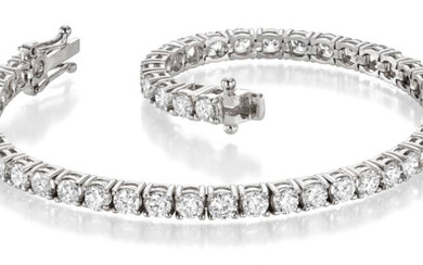 White gold alliance bracelet with brilliant-cut diamonds totalling over 7 carats