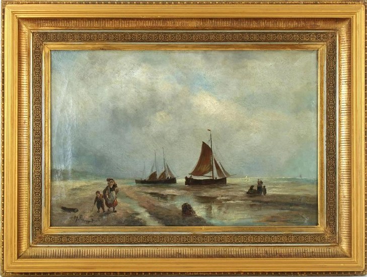 With signature A J van Prooijen, Coastal view with