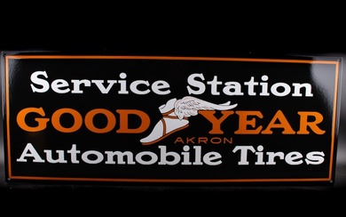 goodyear - Enamel sign - XXL Goodyear mod. 1942-1968; beautiful quality; 900mm - Goodyear Service Station; - Enamel