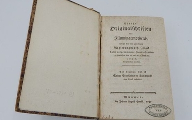 onbekend - vrijmetselarij 1787 Originalschriften des Illuminatenordens - 1787