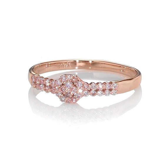pink diamonds vvs - 14 kt. Pink gold - Ring - 0.40 ct Diamond - AIG Certified No Reserve