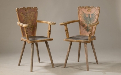 two chairs with arm rests of Fritz Wiedemann,...