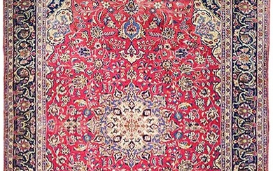 10 x 13 Red Semi-Antique Persian Isfahan Najafabad Rug