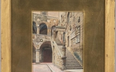 A. Marrani (Italian, 19th/20th Century) Bargello Courtyard