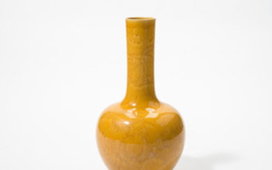 A Chinese yellow-glazed 'dragon' vase