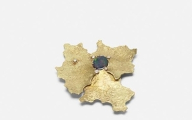 Ed Wiener, A gold, black opal and diamond brooch