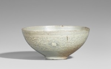 A Korean celadon-glazed bowl. Goryeo dynasty, ...
