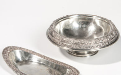 Two Pieces of American Sterling Silver Repousse Hollowware