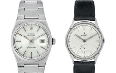 TWO ROLEX STEEL WATCHES - DATEJUST OYSTERQUARTZ, REF. 17000 AND A TIME-ONLY, REF. 4498