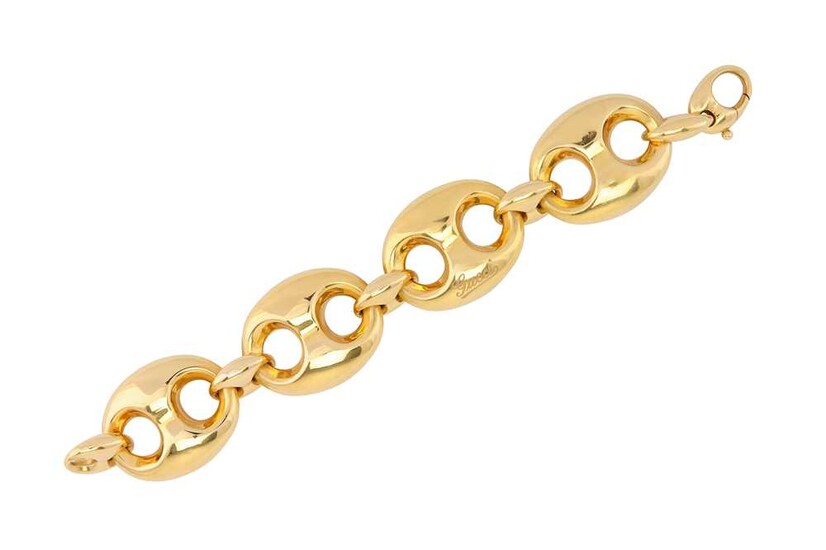 A fancy-link bracelet, by Gucci Of large anchor-link design,...