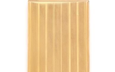 A Polish 14k gold cigaret case. L. 10.5. W. 7.7 cm. Weight app. 198 g.