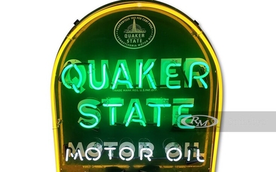 Quaker State Motor Oil Neon Tin Sign