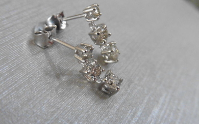 1.20ct diamond trilogy drop earrings. I-J colour, si2...