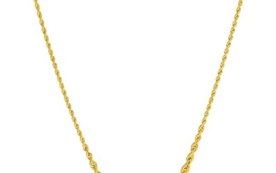 14K Yellow Gold Rope Chain Necklace 2.6mm