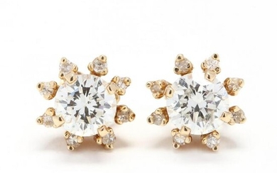 14KT Gold and Diamond Stud Earrings with Jackets