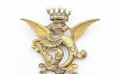 14KY Gold Dragon Pin