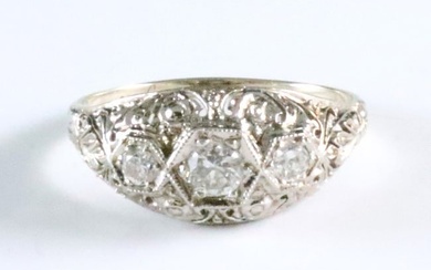 14k Art Deco Diamond Engagement Ring
