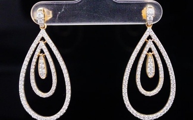 1.50ctw SI1-SI2/G-H Diamond and 14K Yellow Gold Earrings