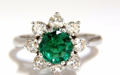 1.72ct natural vivid bright green emerald diamonds ring 14kt+